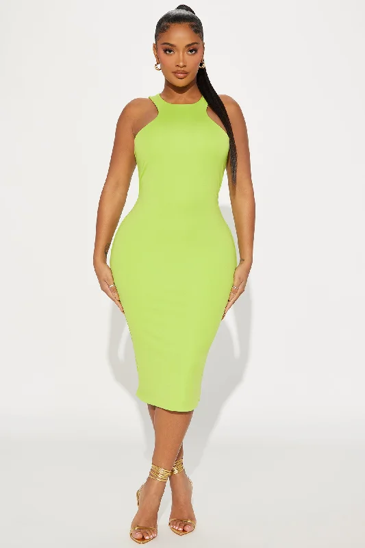 Arden Racerback Midi Dress - Lime