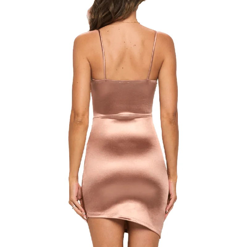 Cocktail Hour Satin Dress in Rose Gold