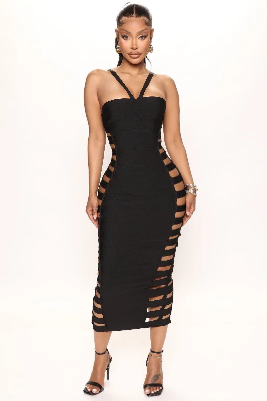 Hudson Bandage Midi Dress - Black