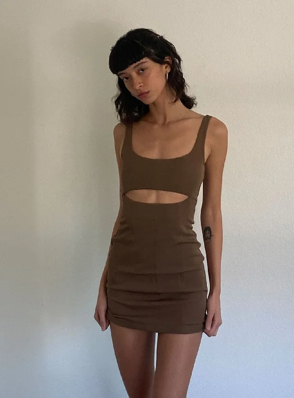 Hudson Mini Dress Brown