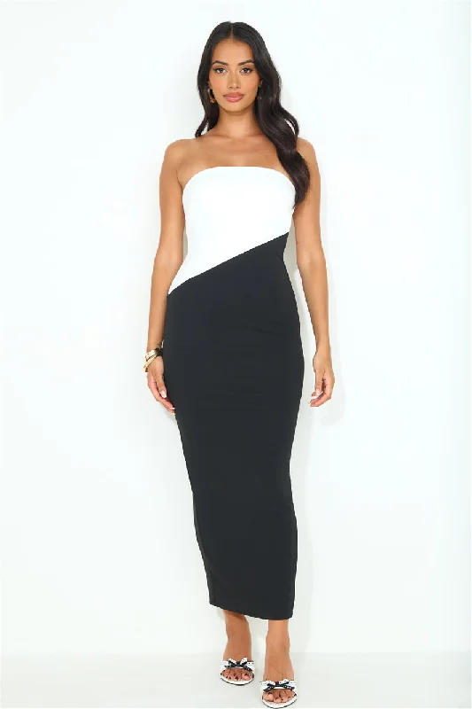 It's Important Strapless Midi Dress Black