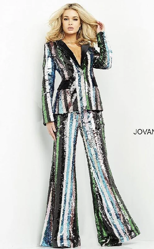 Jovani M02942 Formal Sequins Two Piece Pant Suit