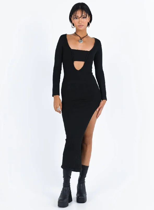 Marple Cut Out Maxi Dress Black