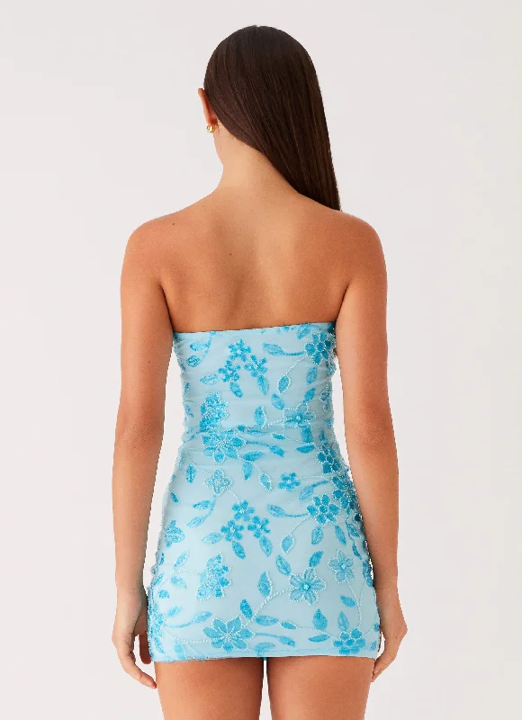 Moorey Beaded Mini Dress - Blue