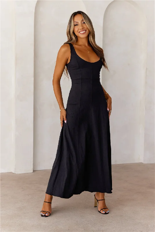 Twirling Tango Maxi Dress Black