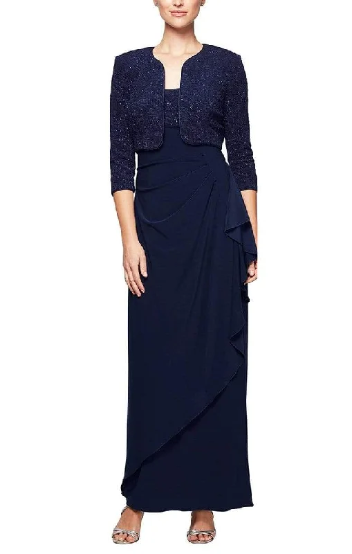 Alex Evenings - 125196 Square Neck Sheath Gown With Bolero Jacket