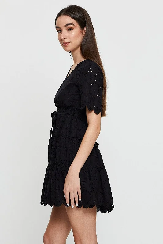 Black Mini Dress Short Sleeve