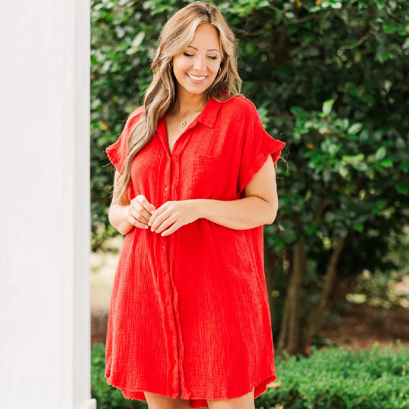 Bubble Pop Dress, Orange Red