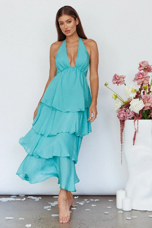 Catalina Tiered Ruffle Maxi Dress Mint