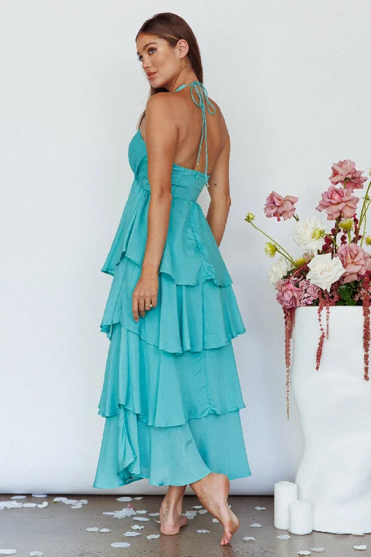 Catalina Tiered Ruffle Maxi Dress Mint