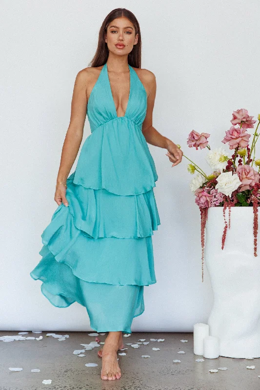 Catalina Tiered Ruffle Maxi Dress Mint