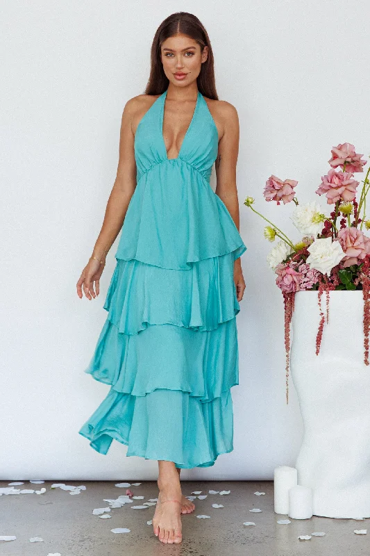 Catalina Tiered Ruffle Maxi Dress Mint