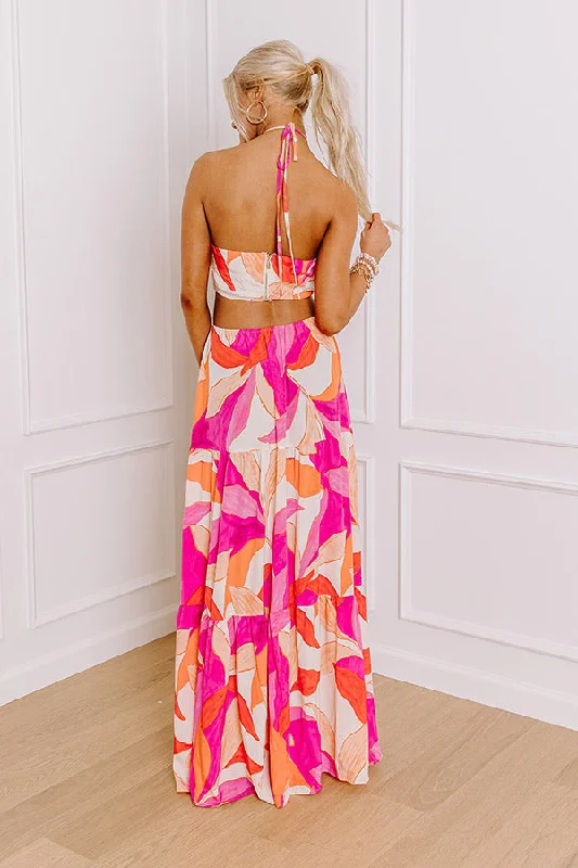 Coastal Charm Halter Maxi Dress