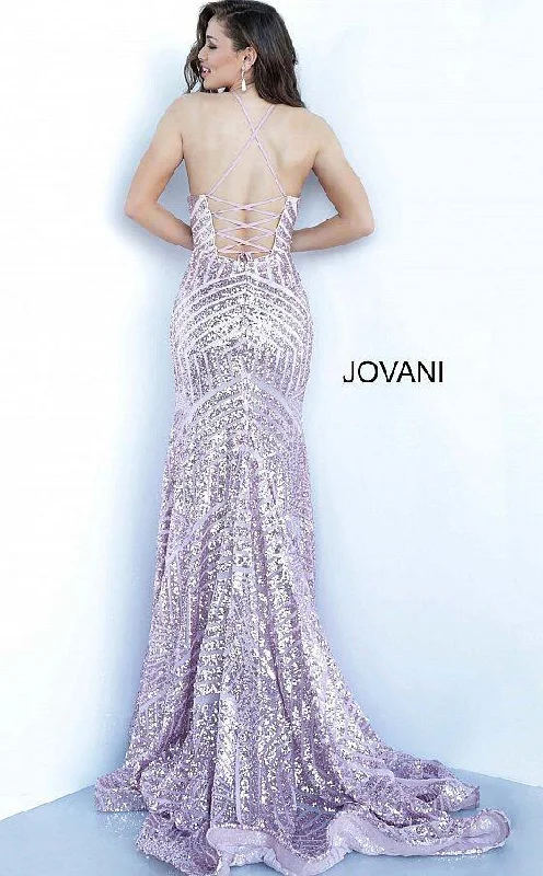 Jovani 4132 Long Formal Halter Prom Gown