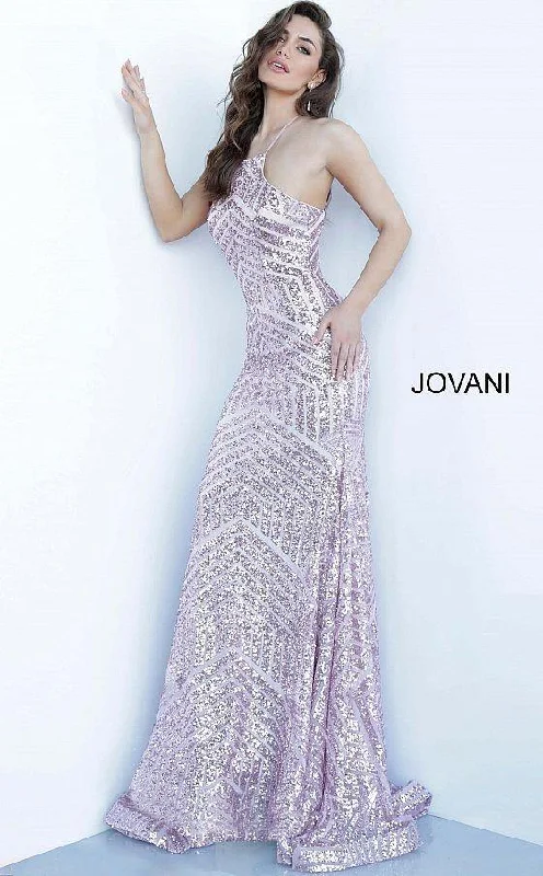 Jovani 4132 Long Formal Halter Prom Gown