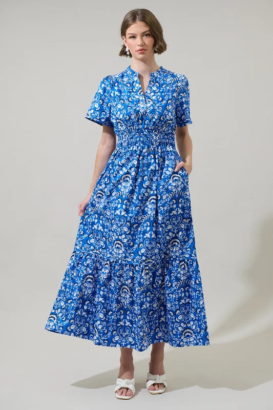 Lulu Floral Belraj Poplin Maxi Dress