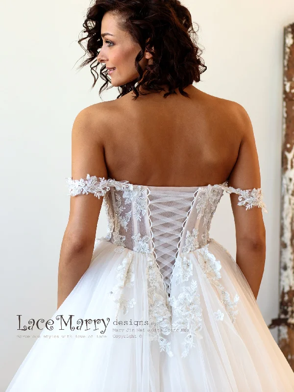 Lux Wedding Dress with Off Shoulder Straps