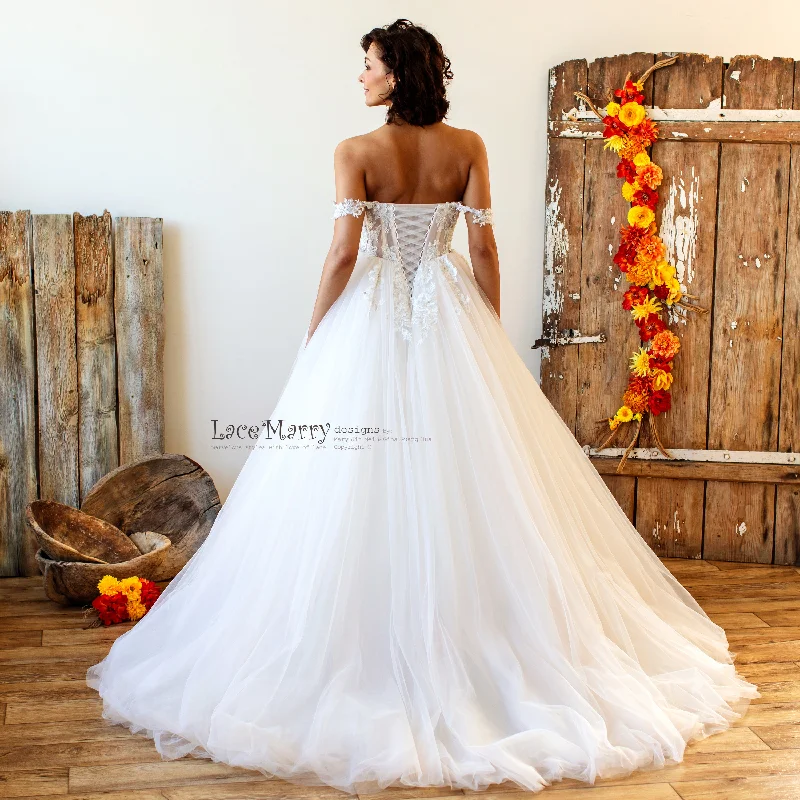 Lux Wedding Dress with Off Shoulder Straps