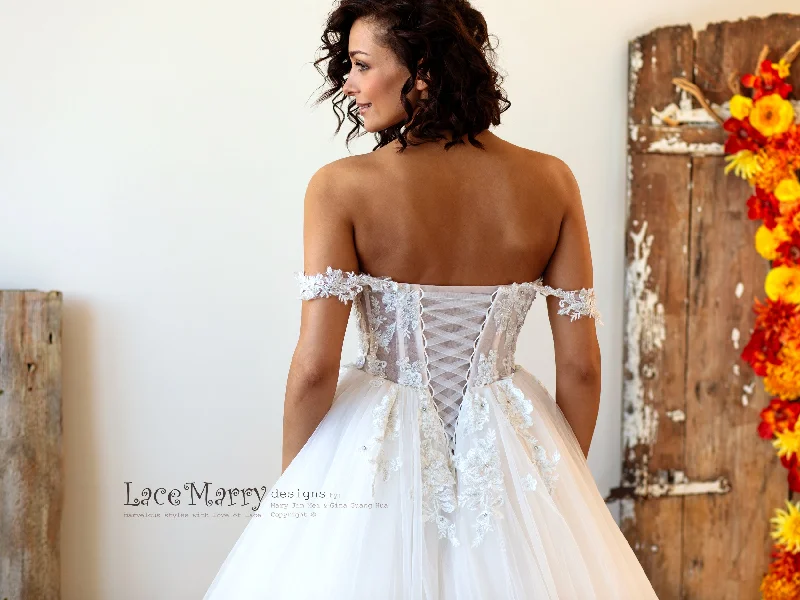 Lux Wedding Dress with Off Shoulder Straps