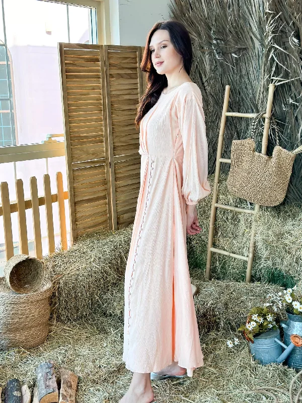 Maple Front Button Style Long Dress