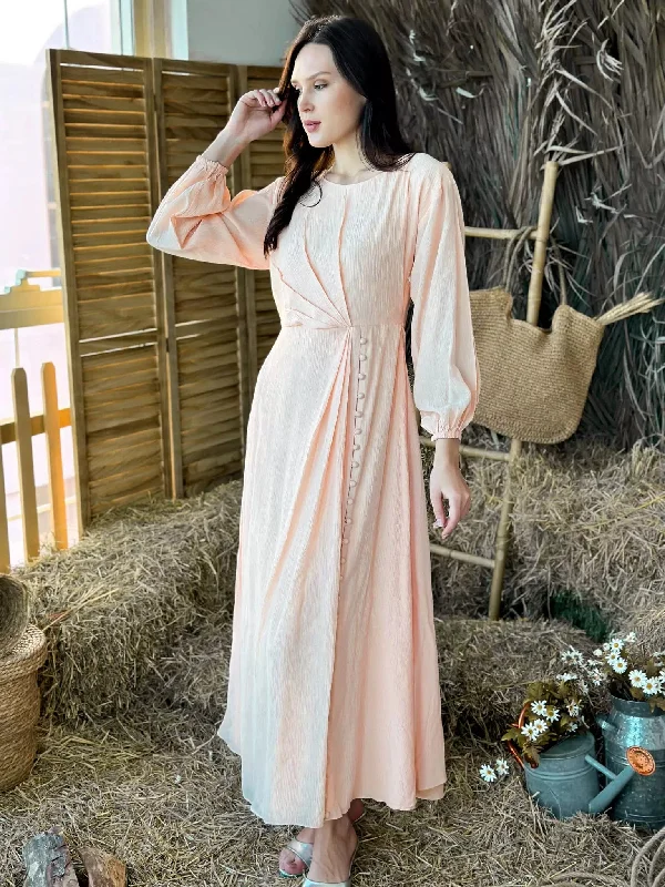 Maple Front Button Style Long Dress