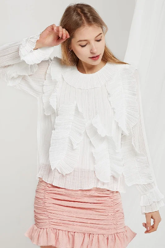 Molly Crinkled Ruffle Blouse