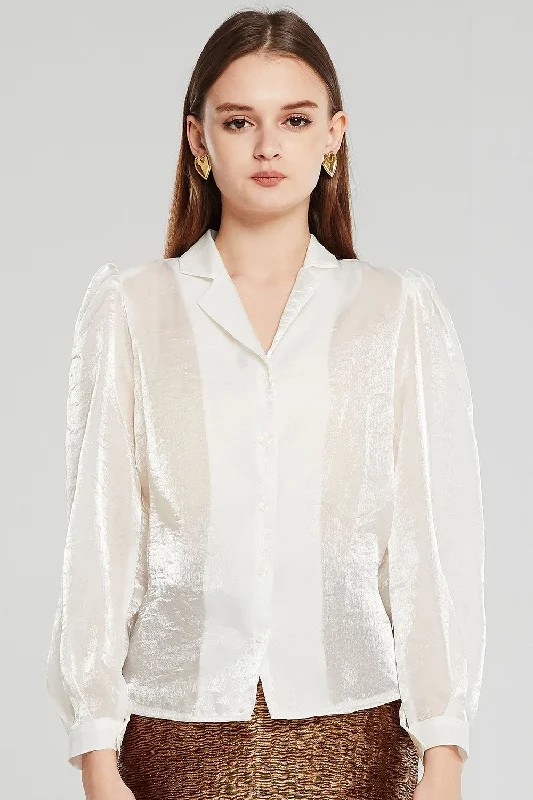 Tinley Puff Sleeve Shimmer Shirt