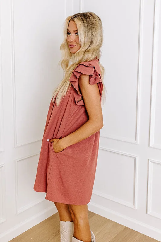 Town Square Kisses Shift Dress In Rustic Rose