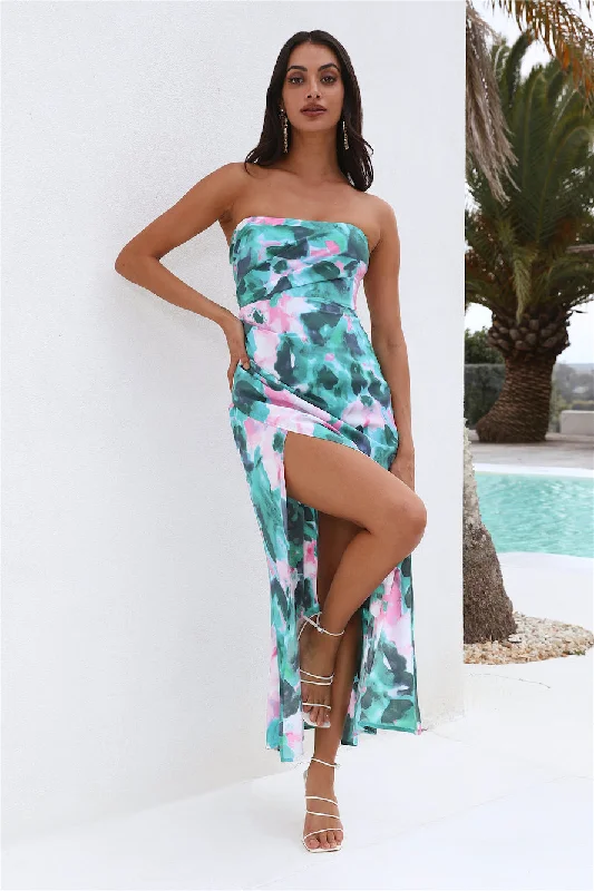 Tropical Day Maxi Dress Green