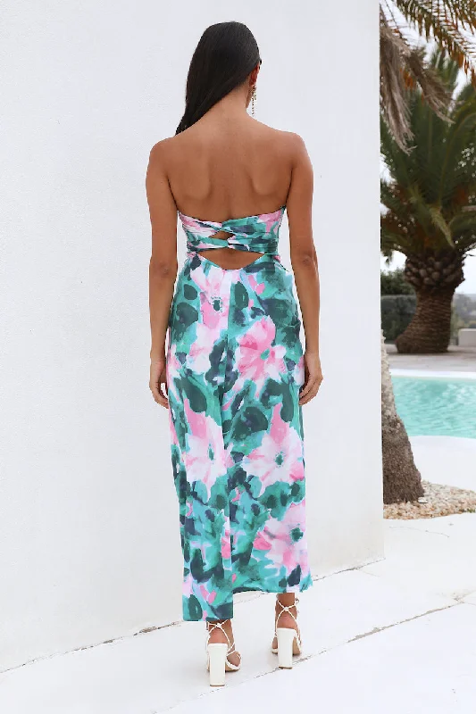 Tropical Day Maxi Dress Green