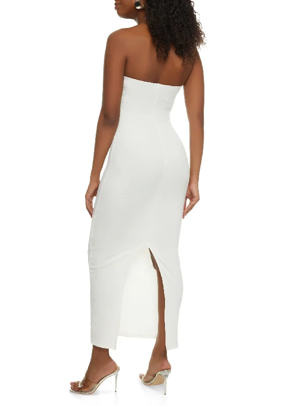 Haute Monde Back Slit Tube Maxi Dress