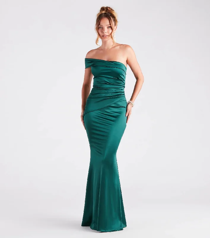 Zoey Formal One-Shoulder Satin Mermaid Dress