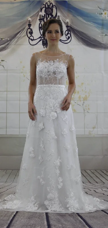 Appliques Popular Wedding Dresses, Lace Wedding Dresses, Elegant Wedding Dresses