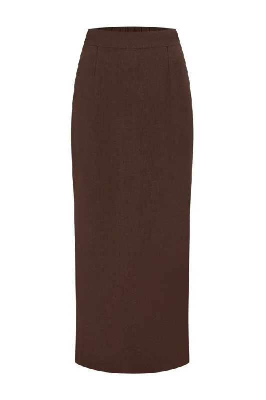 EMMA PENCIL SKIRT - CHOCOLATE