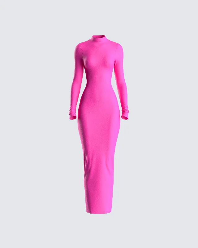 Lola Hot Pink Bodycon Maxi Dress