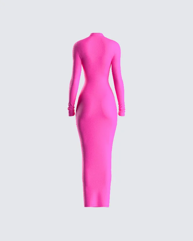 Lola Hot Pink Bodycon Maxi Dress