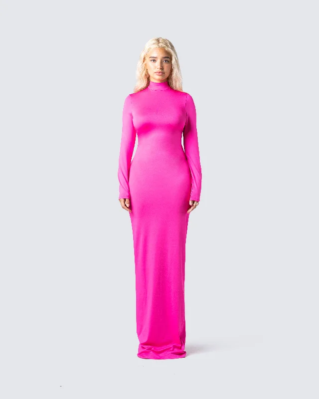 Lola Hot Pink Bodycon Maxi Dress