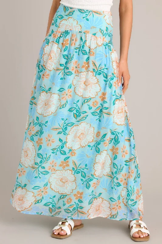 MINKPINK Evelyn Light Blue Maxi Skirt