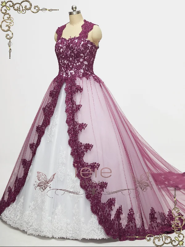 Plum Purple Ball Gown Wedding Dress OCTOBER