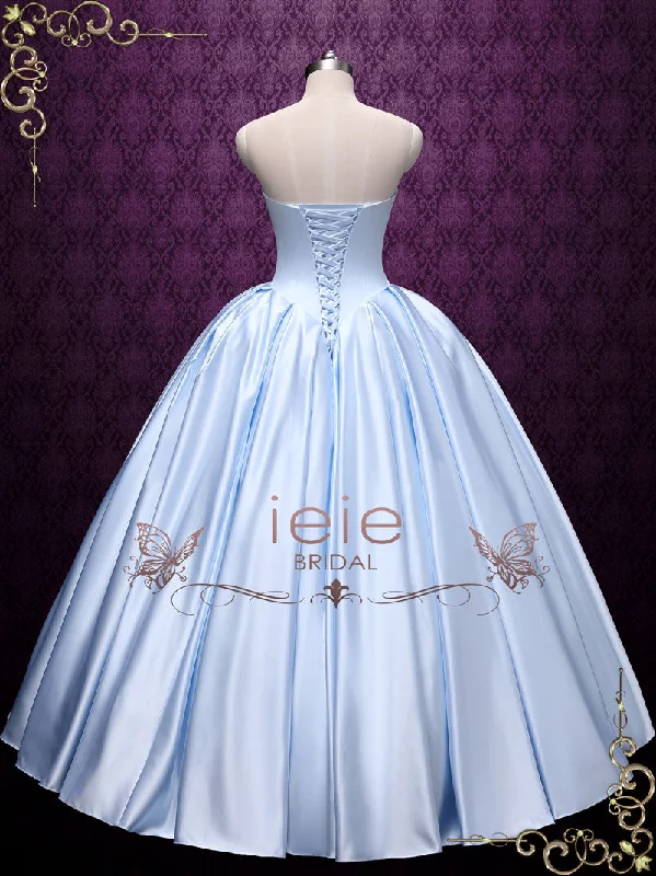 Strapless Blue Ball Gown Wedding Dress SKY