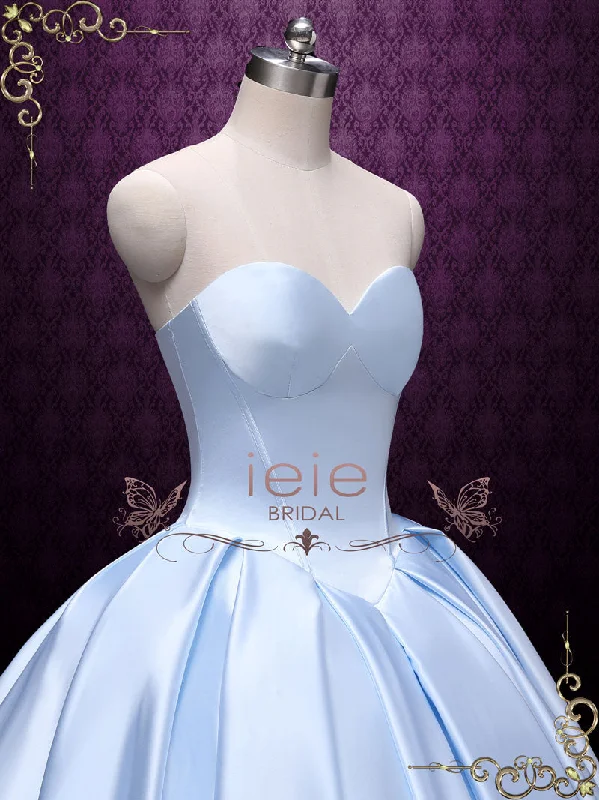 Strapless Blue Ball Gown Wedding Dress SKY