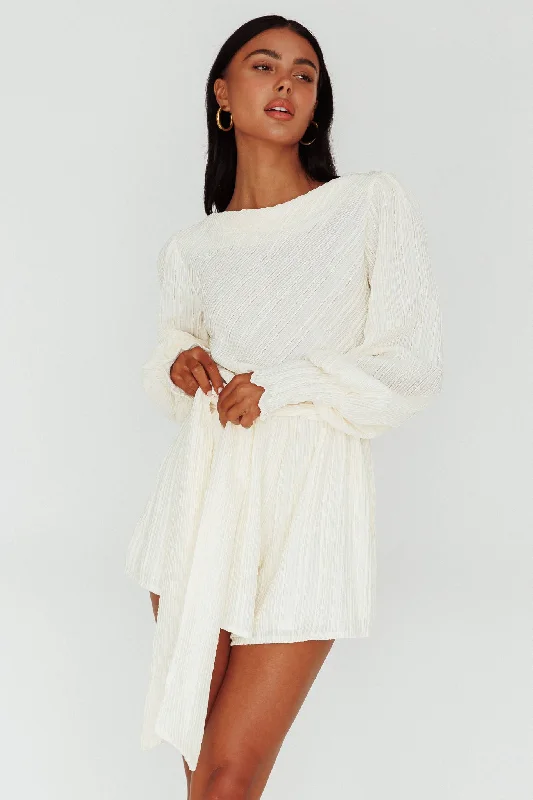 Summer Lover Long Sleeve Romper Cream