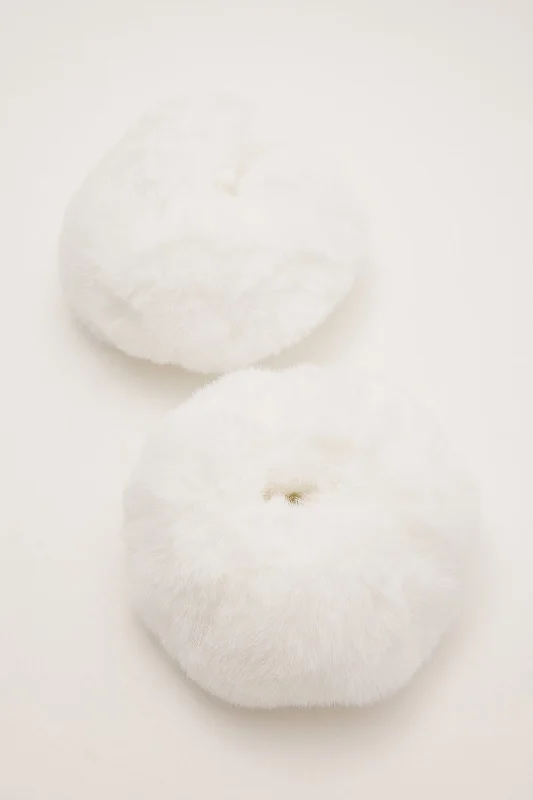 Token Fluffy Faux Fur Wrist Cuff White