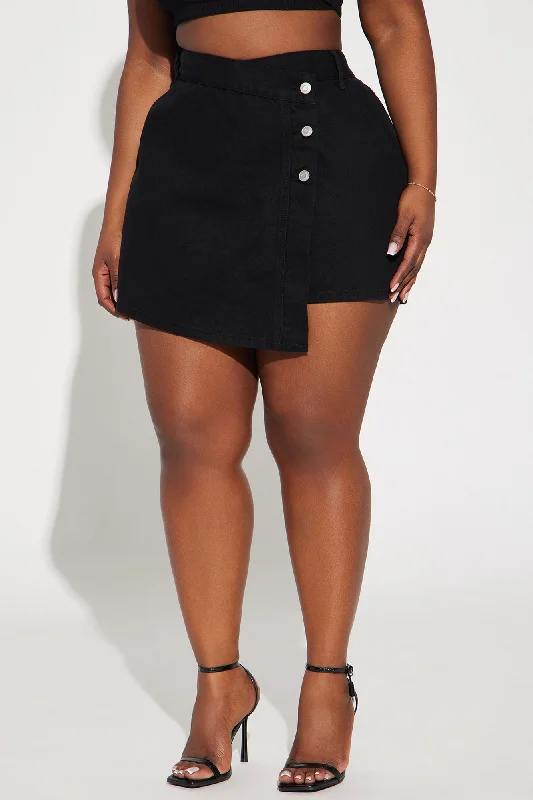 Maven Denim Skort - Black