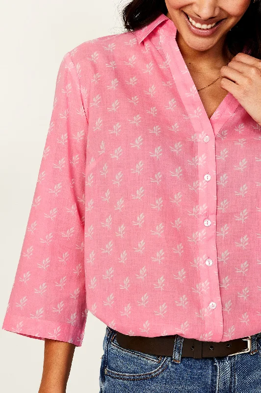 Cecilia Shirt | Willow Leaf Pink/White