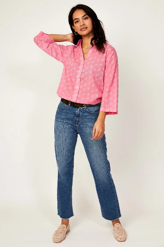 Cecilia Shirt | Willow Leaf Pink/White