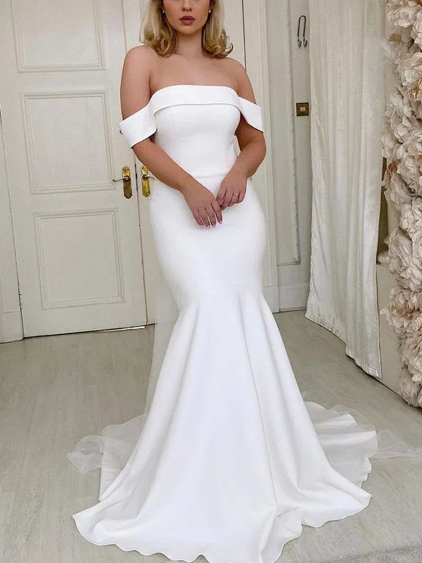 Flash Sale – Act Fast!Mermaid Off the Shoulder Simple Vintage Garden Beach Long Wedding Dresses WD242 Flash Sale – Act Fast!Mermaid Off the Shoulder Simple Vintage Garden Beach Long Wedding Dresses WD242