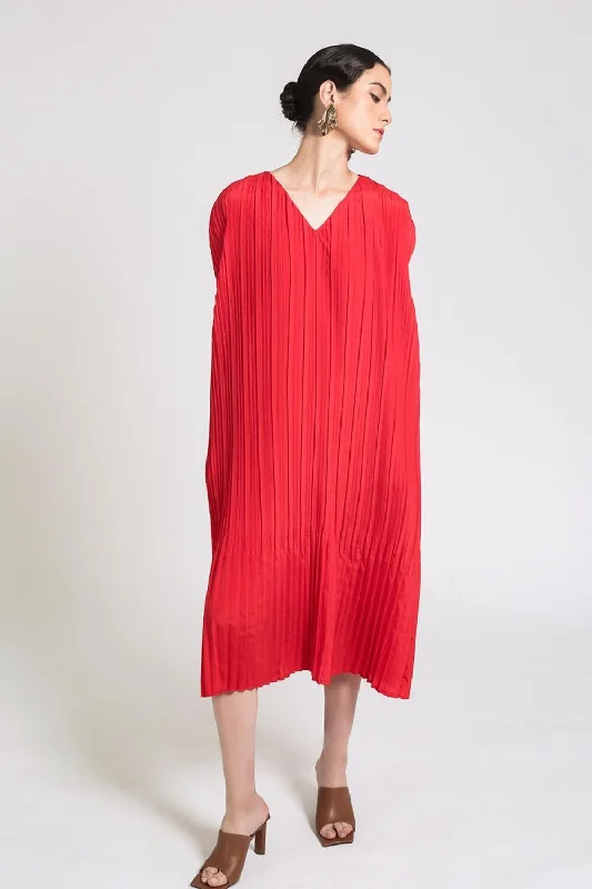 More Discounts, More Joy!Hauer Tunic V-Neck Silk Midi Dress