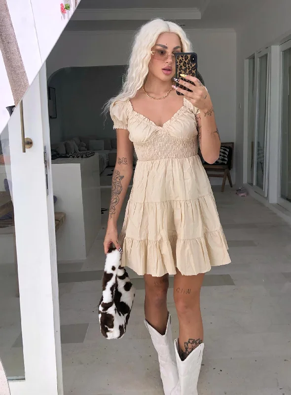 Save Money, Shop Happy!Daniela Mini Dress Beige