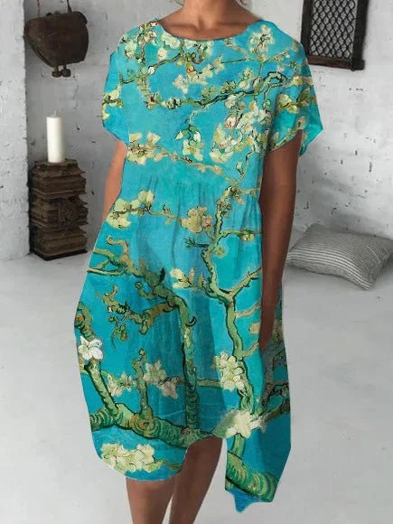 Your Best Deals Are Here!Floral Print Short Sleeve Casual Dress